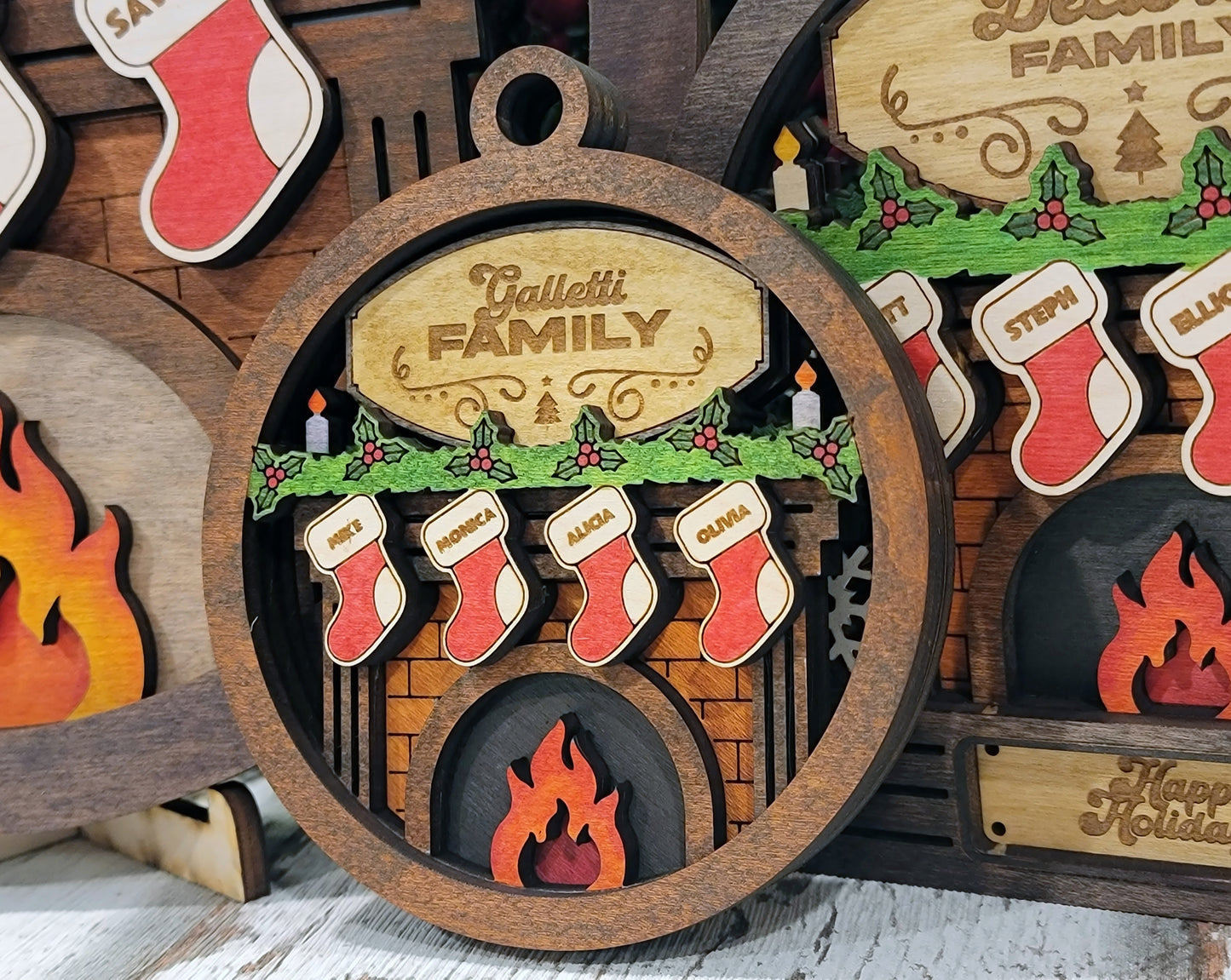 Fireplace Ornaments - Personalization Available