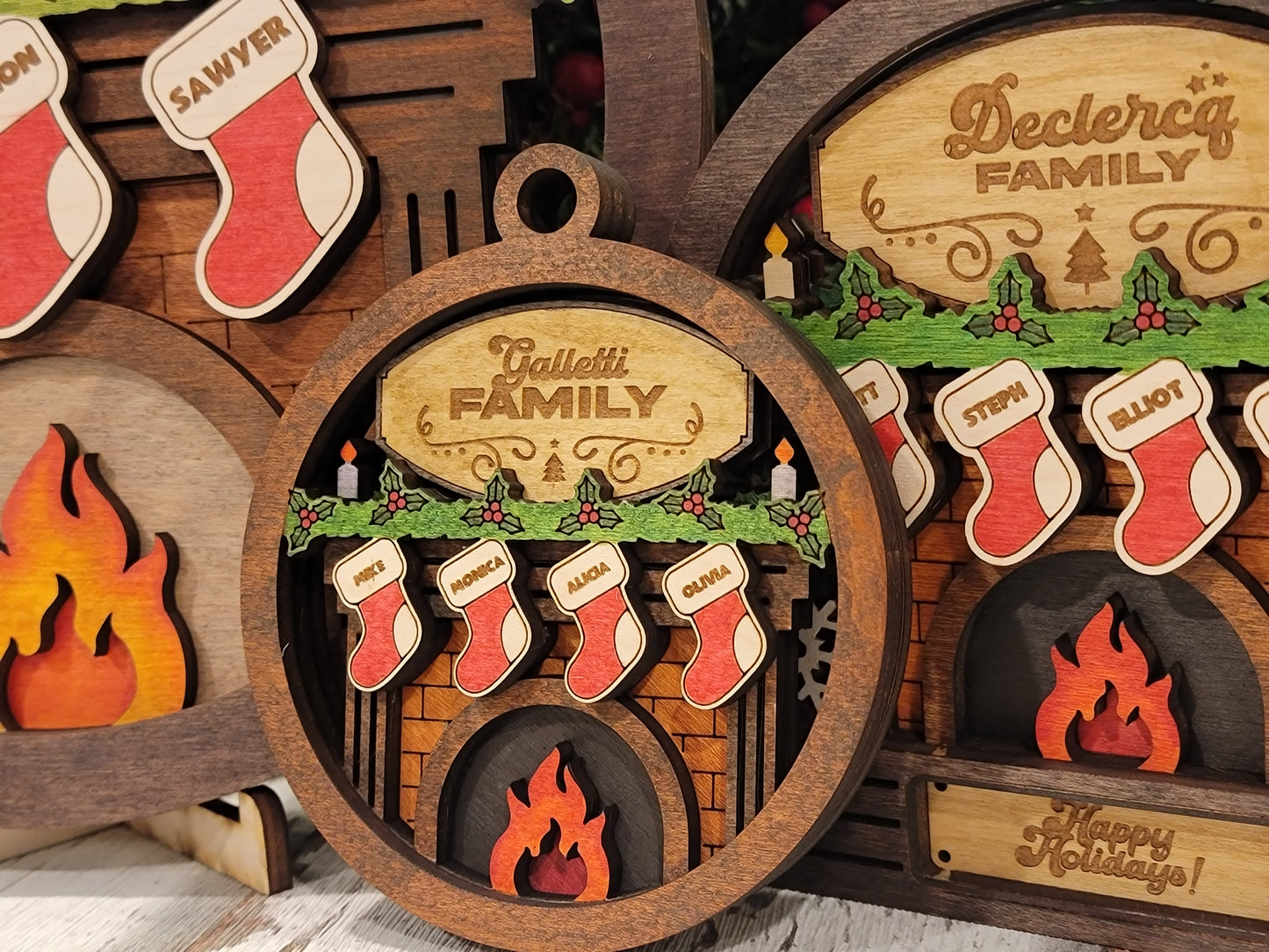 Fireplace Ornaments - Personalization Available